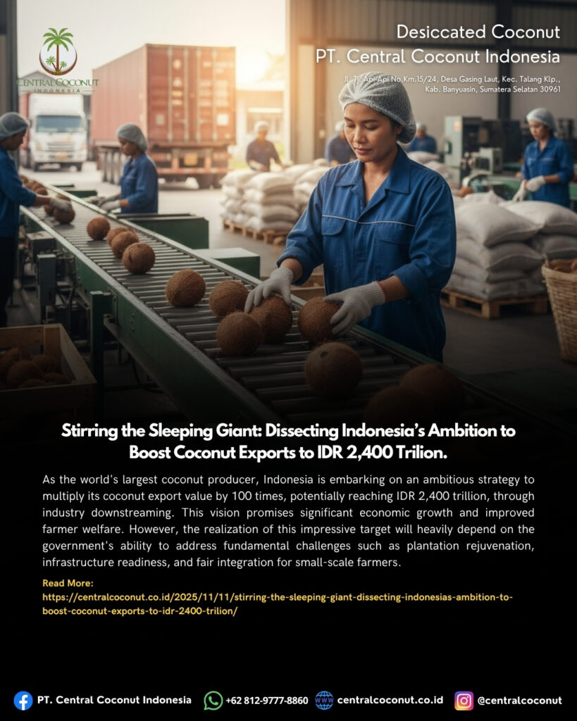 Stirring the Sleeping Giant: Dissecting Indonesia’s Ambition to Boost Coconut Exports to IDR 2,400 Trilion.
